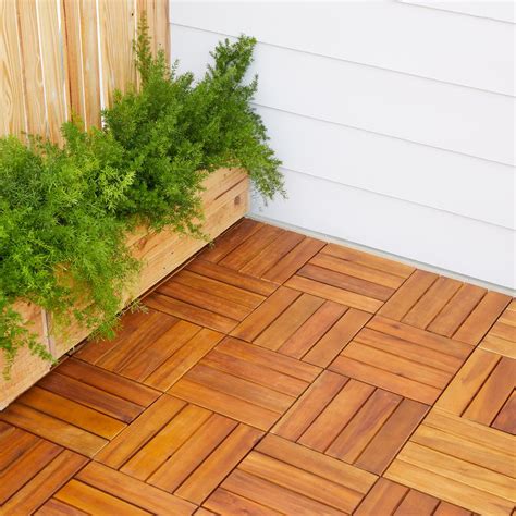 Faux Wood Interlocking Deck Patio Tile Set Patio Ideas