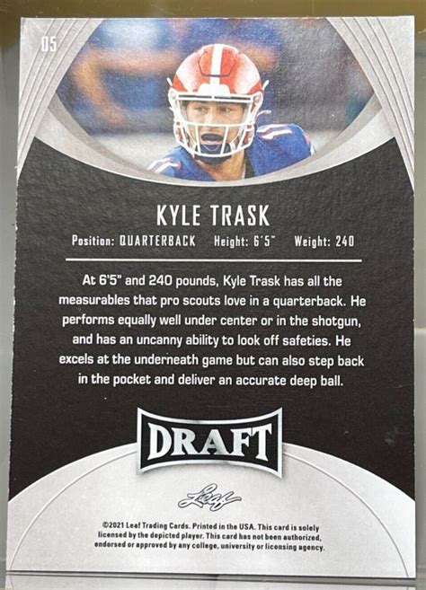 KYLE TRASK ROOKIE CARD 2021 LEAF XRC DRAFT RC TAMPA BAY BUCCANEERS EBay