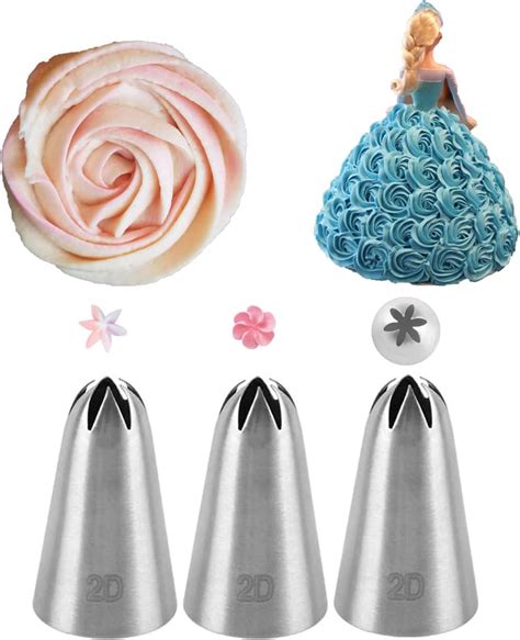 2D Piping Nozzle Set For Cake Decorating 2D Large Drop Flower Icing