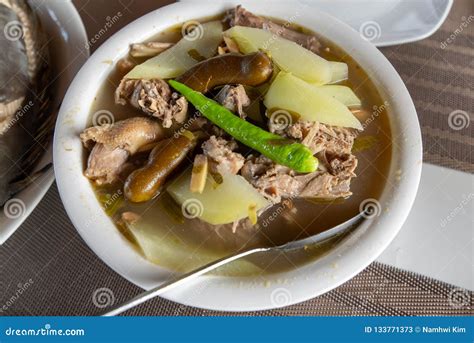 Traditional Filipino Vegetable Food Chicken Sinigang Stock Image