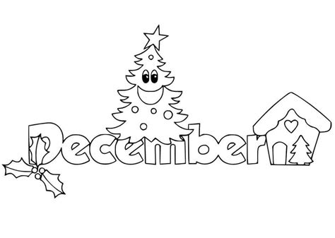 Diciembre Con Arbol De Navidad Para Colorear Imprimir E Dibujar