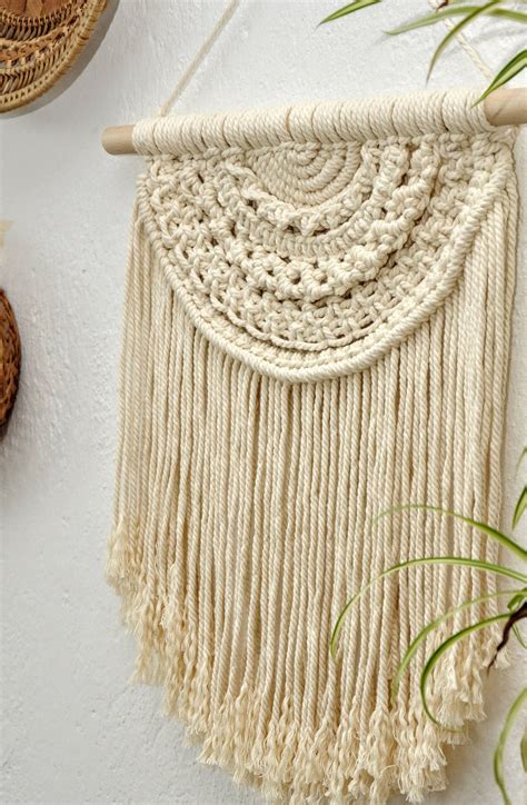 Macrame Semi Circle Wall Hanging Boho Decor Macrame Etsy