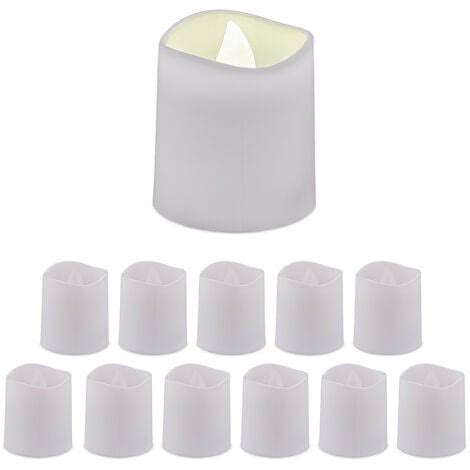 Relaxdays Velas Led En Set De Unidades Redondas X X Cm