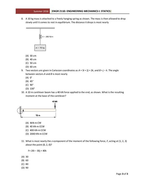 Solved A 10 kg mass is attached to a freely hanging spring | Chegg.com