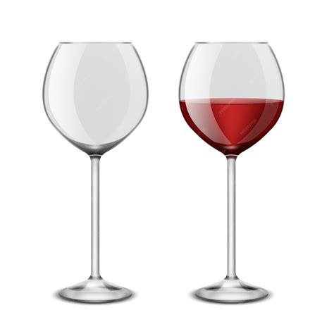 Premium Vector Wine Glasses Realistic Restaurant Glassware Isolated On White Background Red