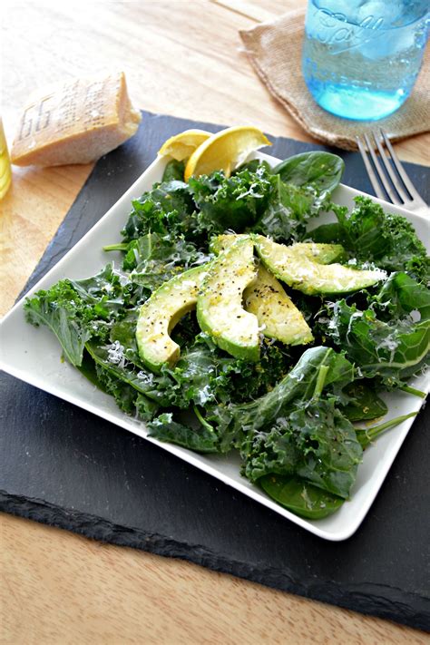 Avocado Kale Spinach Salad A Cedar Spoon