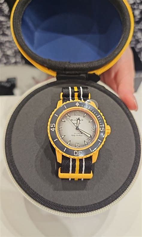 BNIB Swatch Blancpain Arctic Ocean Yellow Luxury Watches On Carousell