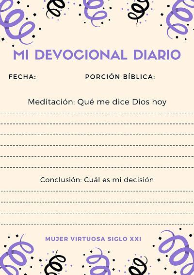 Diario Devocional Para Imprimir Cuaderno Devocional Diario Off