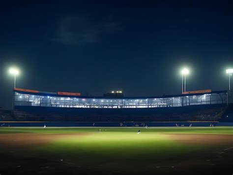 Cricket stadium at night Background | Premium AI-generated image