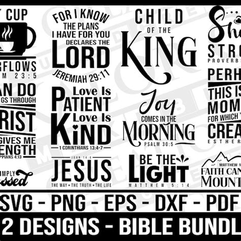 Christian Svg Scripture Svg Bundle Bible Verse Bundle Etsy