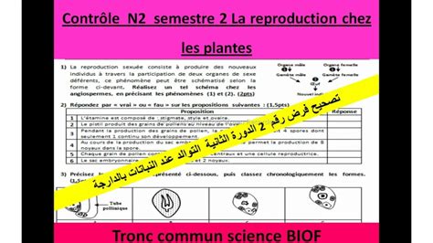 Controle Semstre Tcsf De La Reproduction Sexu E Chez Les Plantes