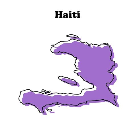 Premium Vector Stylized Simple Red Outline Map Of Haiti