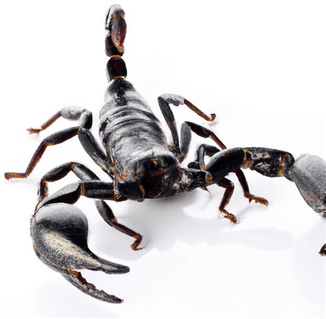 Premium Photo | Image of close up of black scorpion on white background