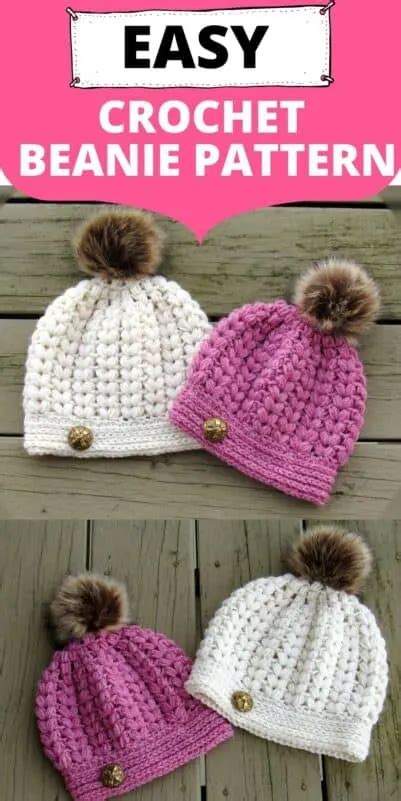 Pearl Beanie Puff Stitch Crochet Hat Pattern Crochet Dreamz