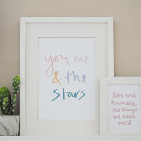 You Me And The Stars Hand Lettered Typography Print Sweetlove Press