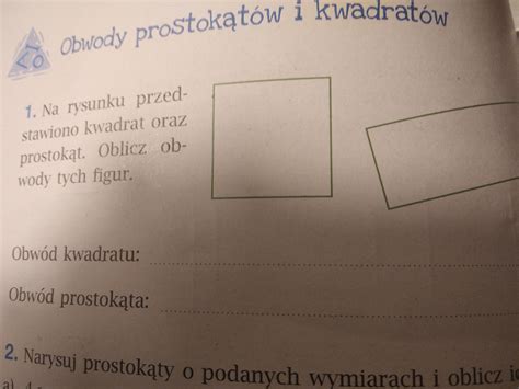 Na Rysunku Przedstawiono Kwadrat Oraz Prostok T Oblicz Obwody Tych