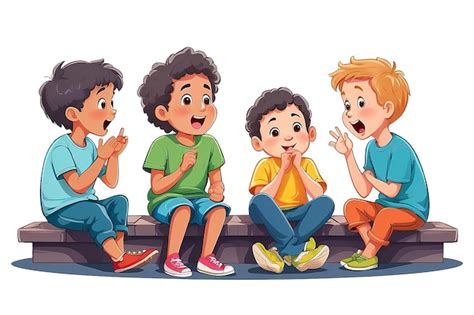 Premium Photo Kids Gossip Circle Vector Illustration Of Children