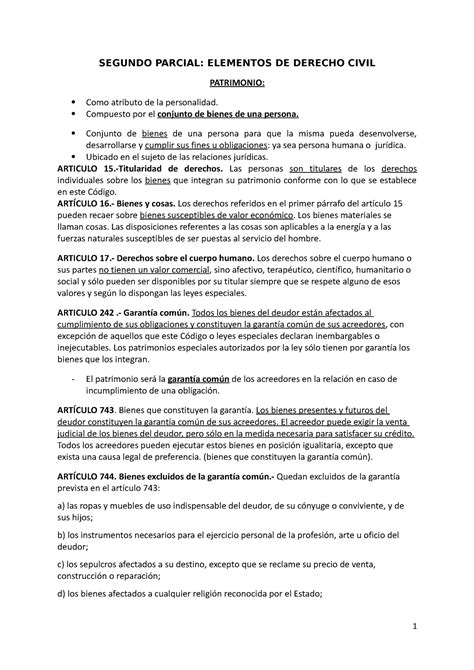 Segundo Parcial Elemetos De Derecho Civil Segundo Parcial Elementos De Derecho Civil