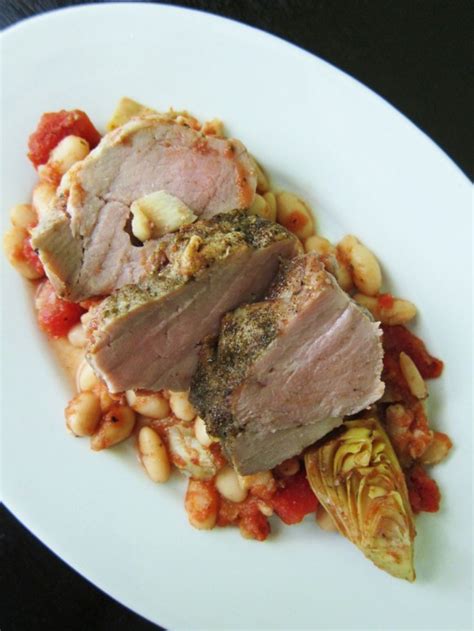 Sage Roasted Pork Tenderloin With Beans And Artichokes Eat Drink Smile