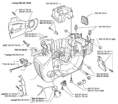 Model 61 Husqvarna Chainsaws Parts Diagrams