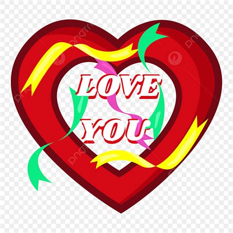 Love You Text Vector Png Images Love You Text Design With Ribbon And