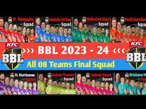 Big Bash League 2023 24 All Teams Final Squad BBL 2023 All Teams