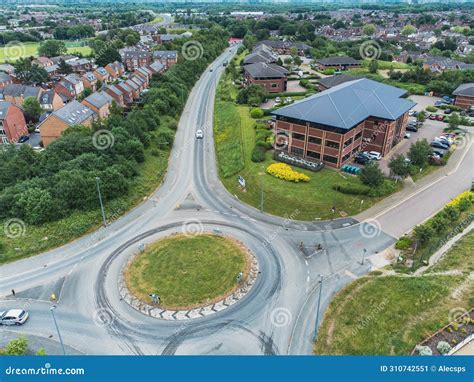 A Roundabout Intersection In United Kingdom With A British