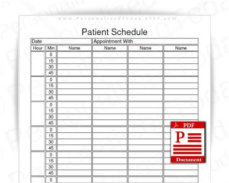 Patient Schedule Template