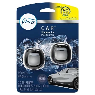 Febreze Car Air Freshener Vent Clip Platinum Ice Scent Ct Fl Oz