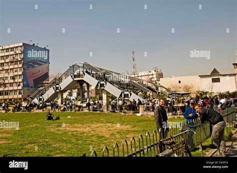 Modern Town City Central Damascus Syria People Stock Photo Alamy