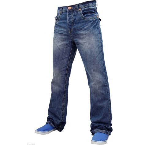 Enzo Mens A42 Designer Bootcut Denim Lightwash Jeans