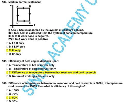Difference Of Temperature Between Hot Reservoir And Cold Reservoir Is 300