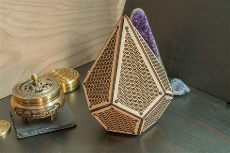 Polyhedron Seigaiha Model Kit Sculpture Sacred Geometry Decor Laser