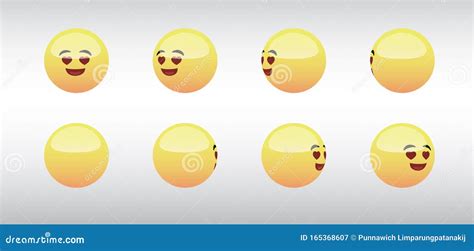 3D Loving Head Emoticon Spinning Social Media Icons Vector Stock Vector ...