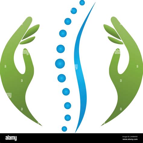 Spine Hands Massage Orthopedics Chiropractor Logo Stock Vector