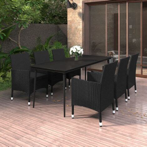 Furniture Limited Ensemble à dîner de jardin coussins 7 pcs