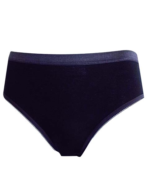 Naturana Naturana Black Pure Cotton Bikini Briefs Size Medium
