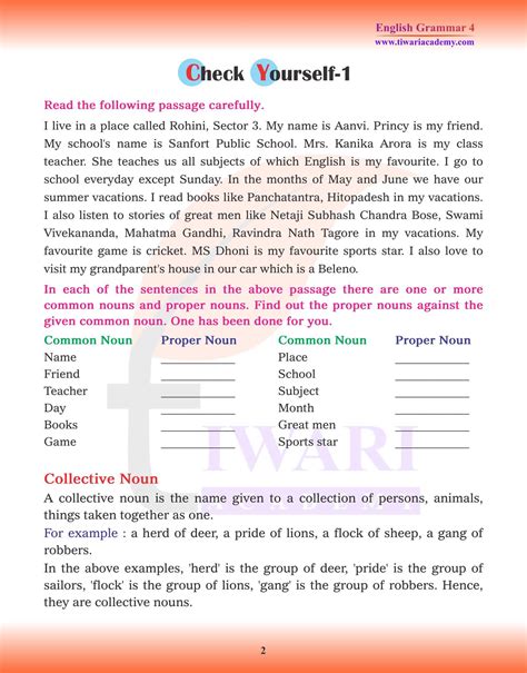 Cbse Ncert Class English Grammar Chapter The Noun And Its Kinds