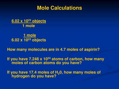 PPT - Chemical Calculations: Formula Masses, Moles, and Chemical ...