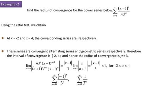 Power series & Radius of convergence