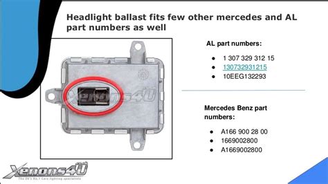 Mercedes Benz 1669002800 Xenon Ballast