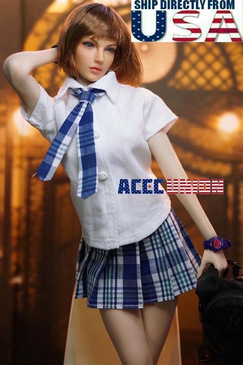 Scale School Girl Uniform Set B For Hot Toys Phicen Female Figure Usa
