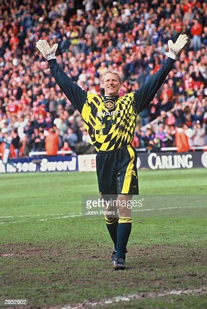 Peter Schmeichel of Manchester United celebrates as United win the FA ...