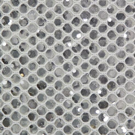 Large Sequins Wallcovering Silver Wallcovering Astek