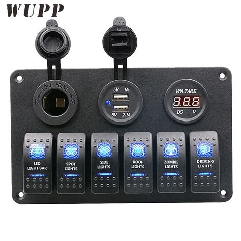 Painel De Interruptor Wupp 5 V Duplo Usb Carregador De Carro 12 V