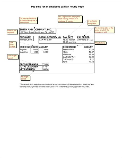 10 Types Of Check Stub Templates