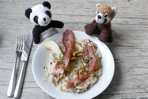 Rezept für cremiges Pilzrisotto mit Bacon Tagebuch eines Pandas