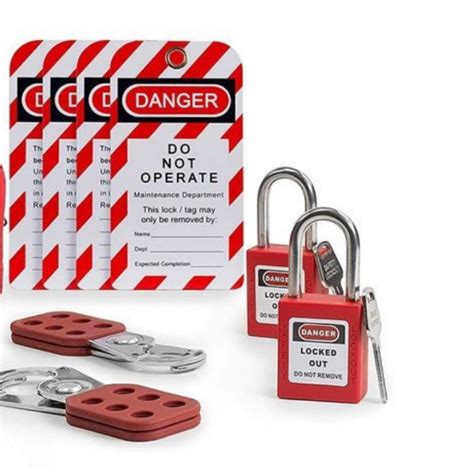 Jual Safe Lockout Tagout Kit With Hasps Loto Tags Red Safety Padlocks