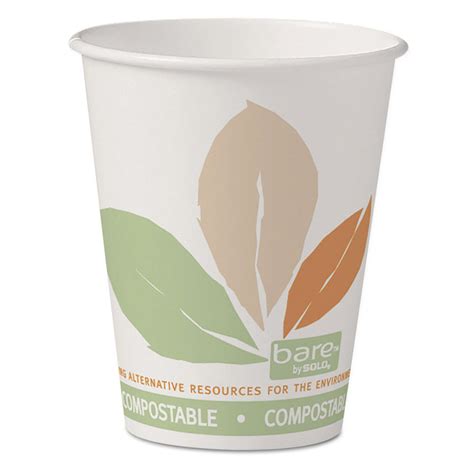 Dart Bare By Solo Eco Forward Recycled Content Pcf Paper Hot Cups Oz Green White Beige