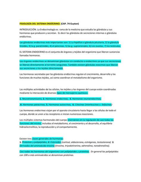 Endocrinología Guyton Resúmenes y Preguntas de Repuestas MEDICSTORE